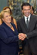 Con la presidenta chilena