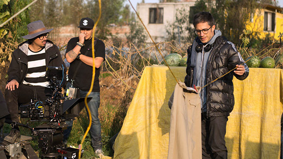 Gael, rodando "Chicuarotes" en San Gregorio