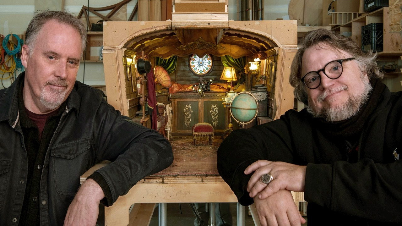 Mark Gustafson con Del Toro, rodando "Pinocchio"