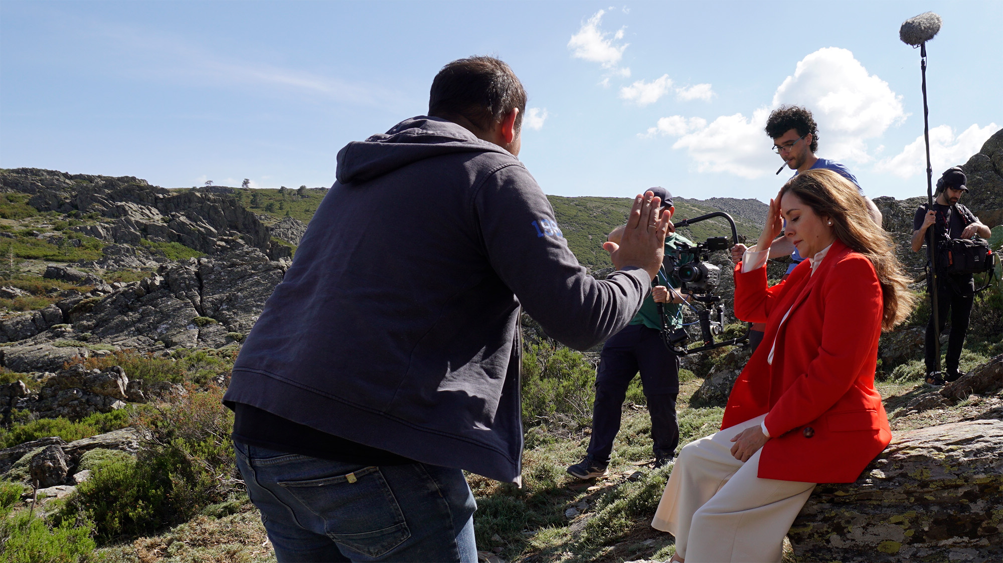 Karyme Lozano, filmando "Guadalupe, Madre de la humanidad"