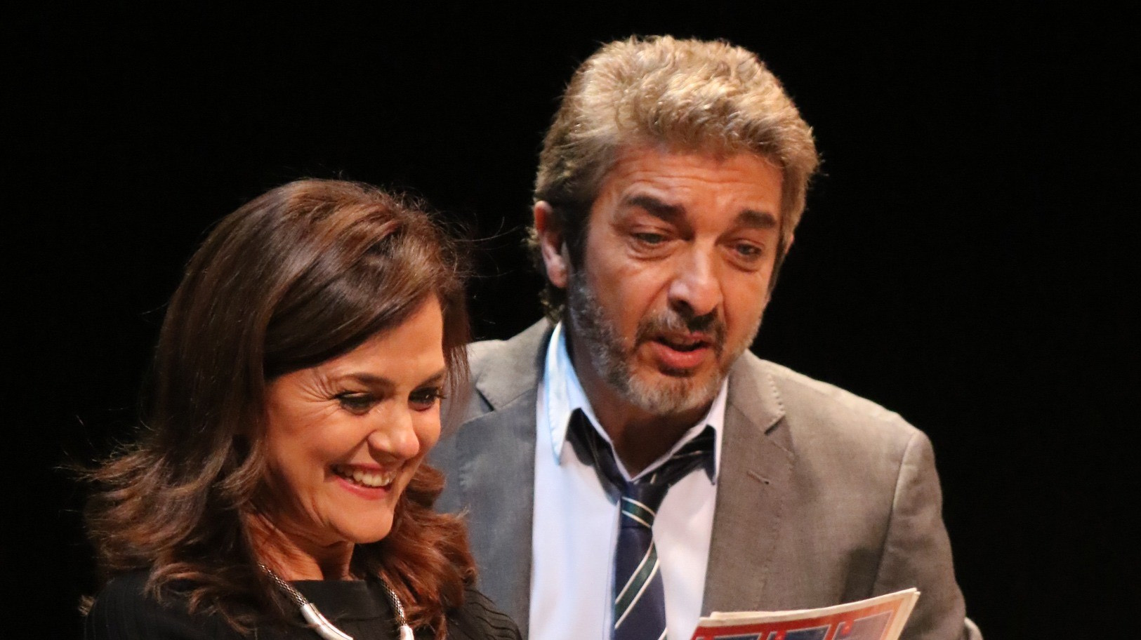 Darín, con Andrea Pietra, su coprotagonista teatral