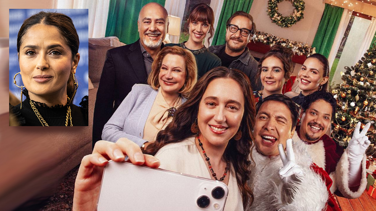 Hayek y los actores de "El sabor de la Navidad"