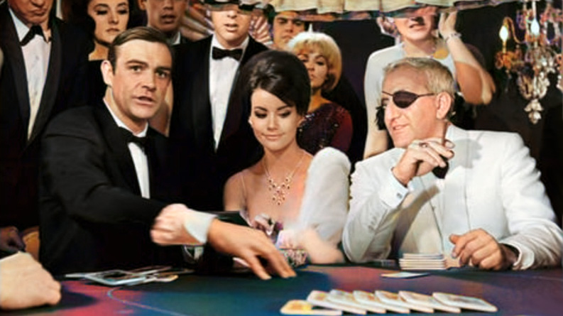 James Bond, jugando al baccarat