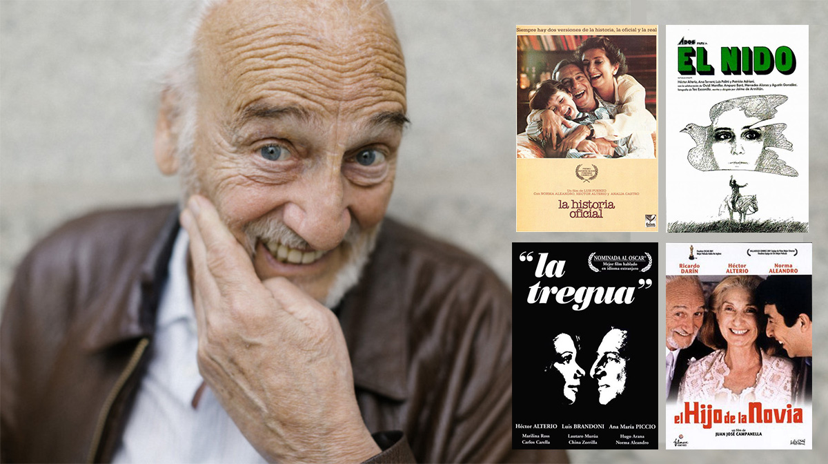 Héctor Alterio (AISGE) y algunas de sus más famosas películas