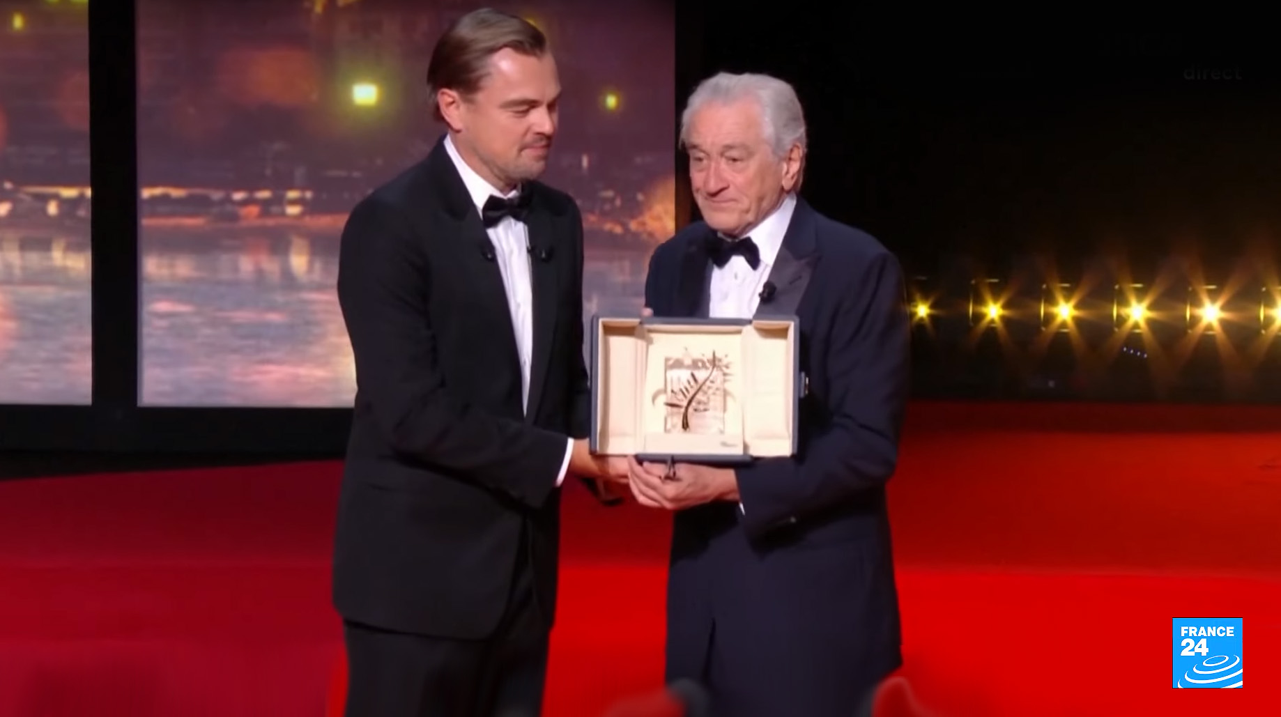 DiCaprio entrega la Palma de Oro a De Niro (France24) DiCaprio entrega la Palma de Oro a De Niro (France24)