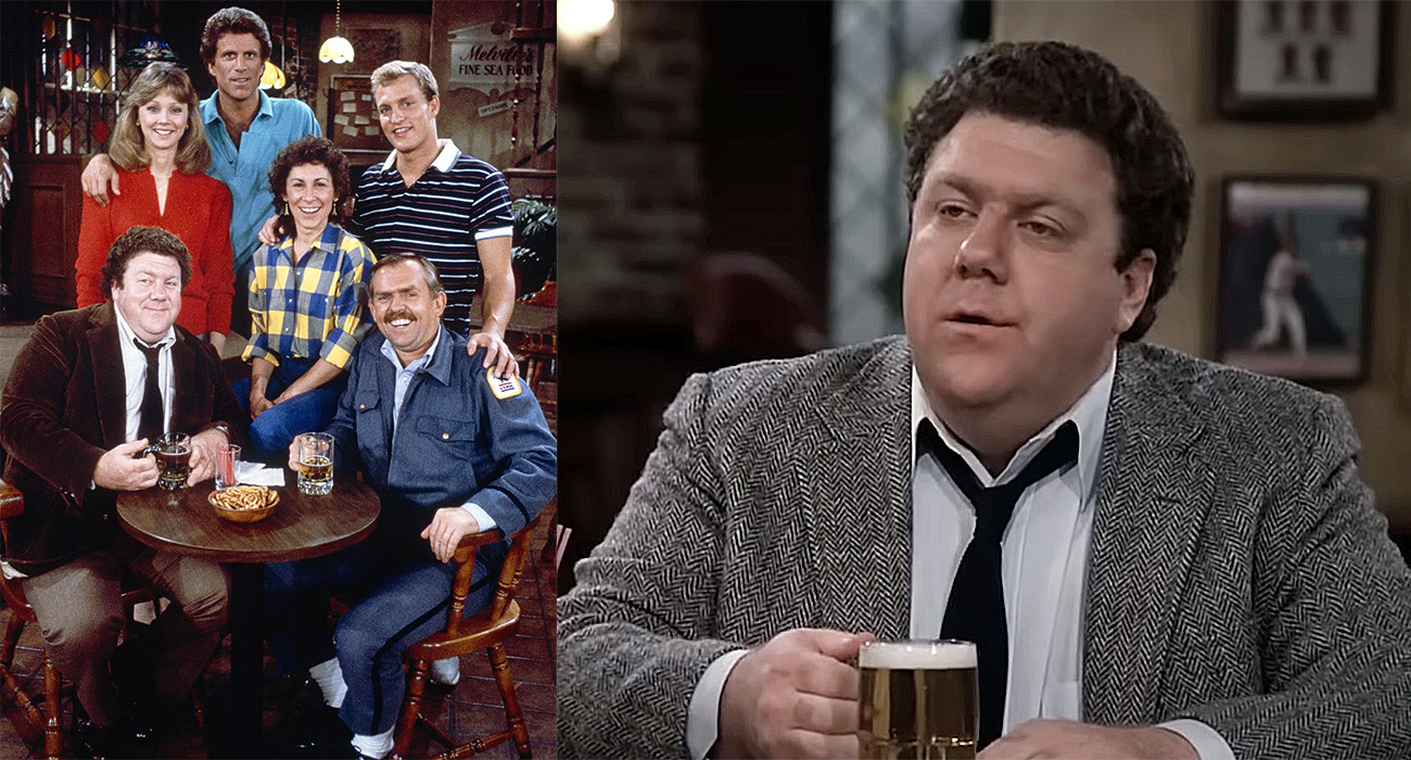 George Wendt, con su cerveza y parte del elenco de la recordada serie George Wendt, con su cerveza y parte del elenco de la recordada serie