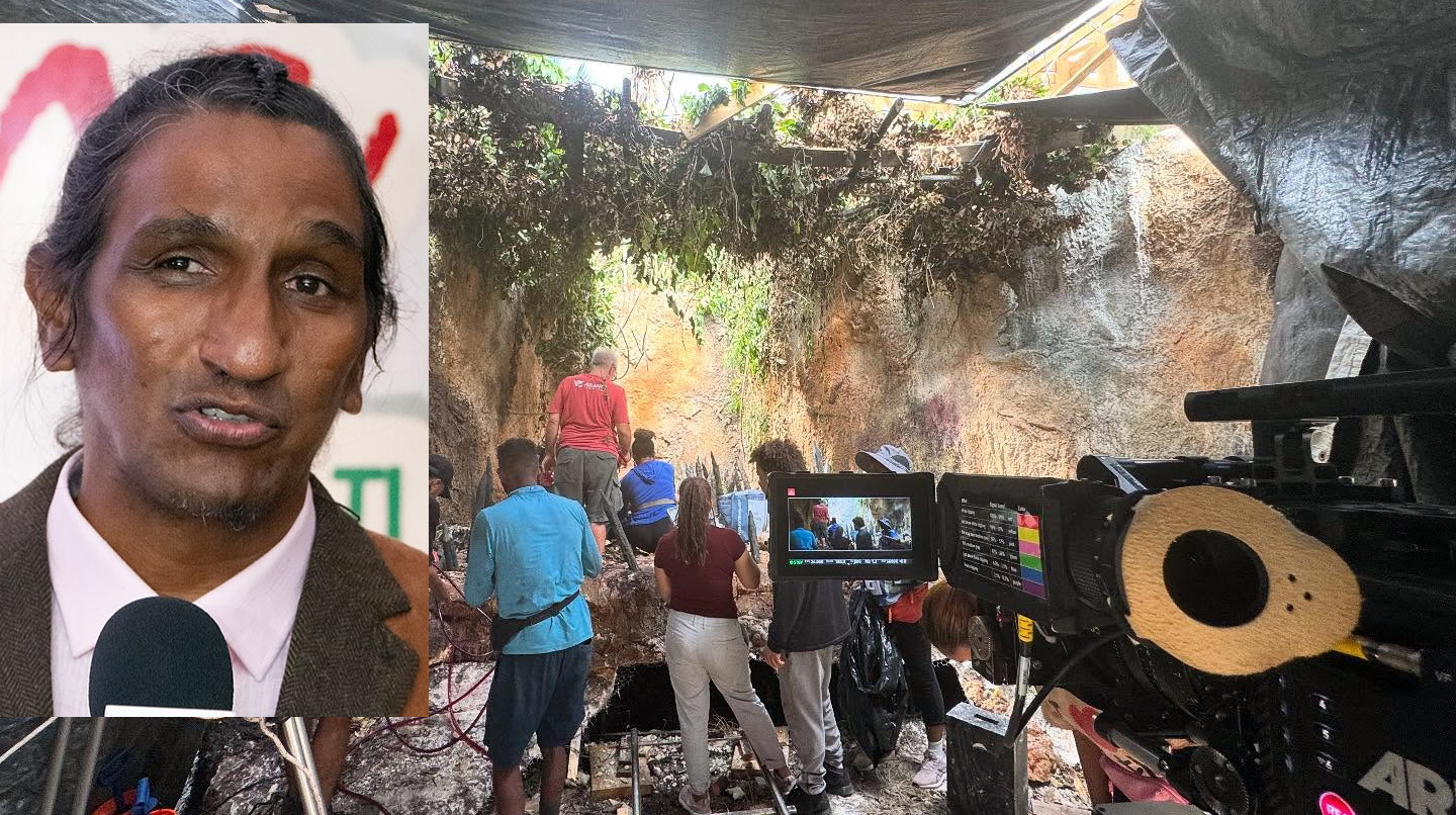 Disla y una imagen de su rodaje Disla y una imagen de su rodaje