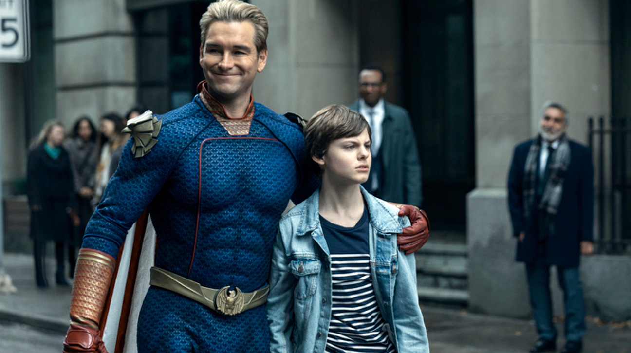 Homelander y su hijo, en "The Boys"