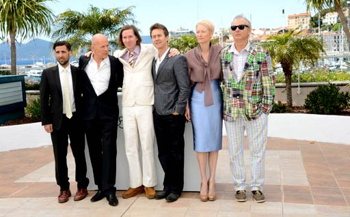 Jason Schwartzman, Bruce Willis, Wes Anderson, Edward Norton, Tilda Swinton y Bill Murray presentan 'Moonrise Kingdom' (Getty Images)
