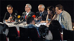 Imagen de la rueda de prensa de este viernes