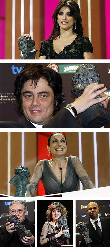 Penélope Cruz, Benicio del Toro, Carmen Elías, Jordi Dauder, Nerea Camacho y Santiago Zannou (AP/Reuters)