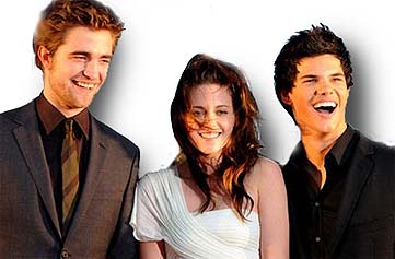 Robert Pattinson, Kristen Stewart y Taylor Lautner 