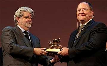 George Lucas y John Lasseter (AP)