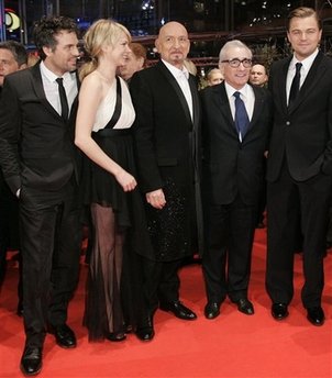 'Shutter island' al completo en Berlín: Mark Rufallo, Michelle Williams, Ben Kingsley, Scorsese, y DiCaprio