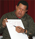 El presidente Chávez, en el documental de Oliver Stone