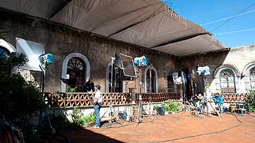Set de filmación en la hacienda de Tlaxcala