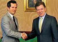 Leguízamo, saludado por el presidente Santos