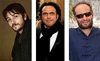 Diego Luna, Alejandro González Iñárritu y Carlos Reygadas