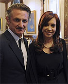 Penn con la presidenta argentina